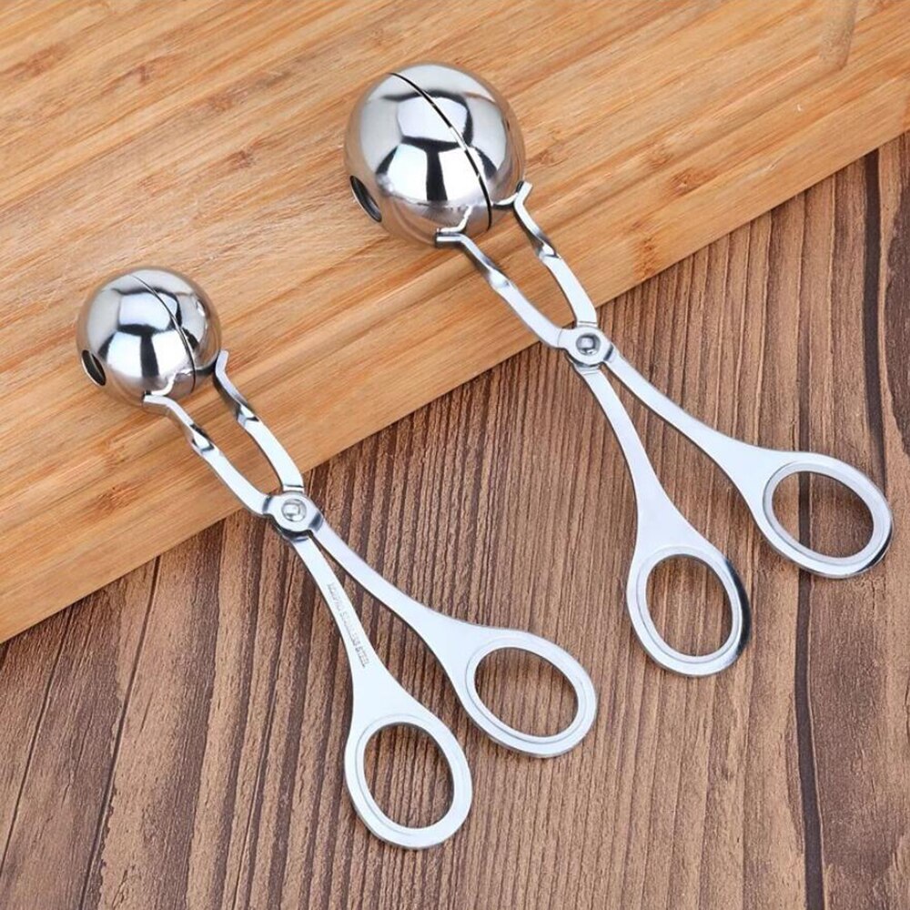 2 Sizes DIY Fish Meat Rice Ball Stainless Steel Maker Convenient Meatball Maker Stainless Steel Stuffed Meatball Clip 100gB