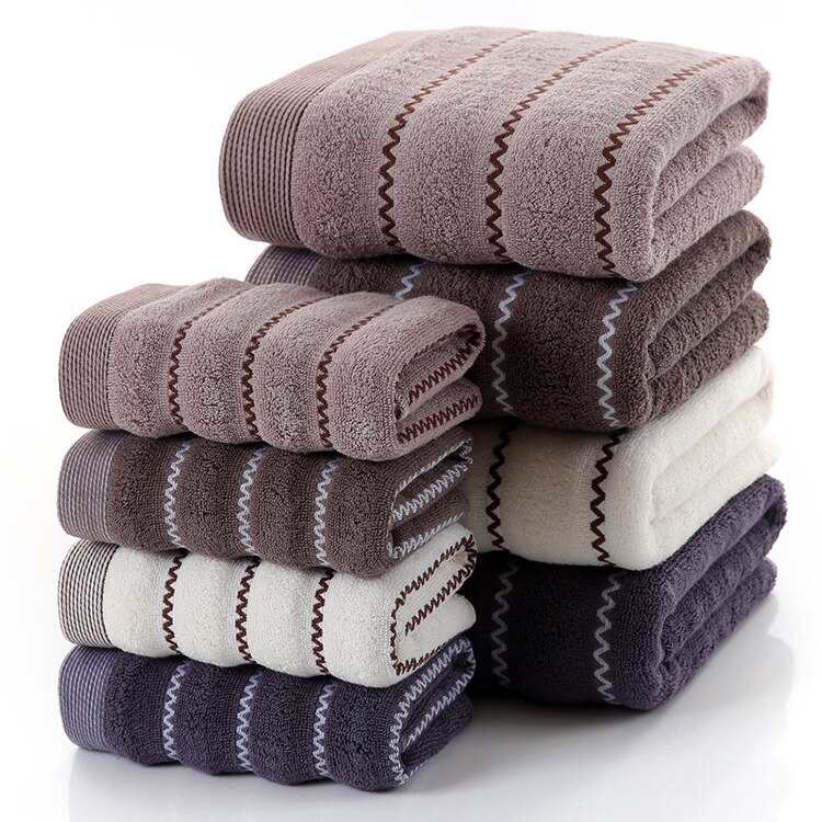 3 Stks/set 100% Katoen streep Mannen Handdoek Set 70*140 cm Badhanddoek voor Volwassen 2 stks 34*74 cm Gezicht Handdoeken badstof Handdoek Set