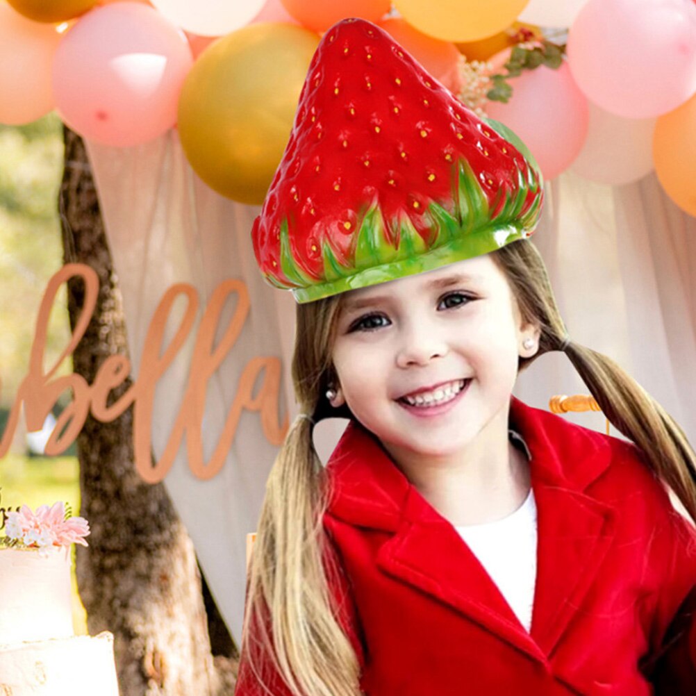 Drôle fraise chapeau nouveauté carnaval fête habiller Cosplay Costume chapeau fraise casquette Performance chapeau pour enfants fête d'anniversaire