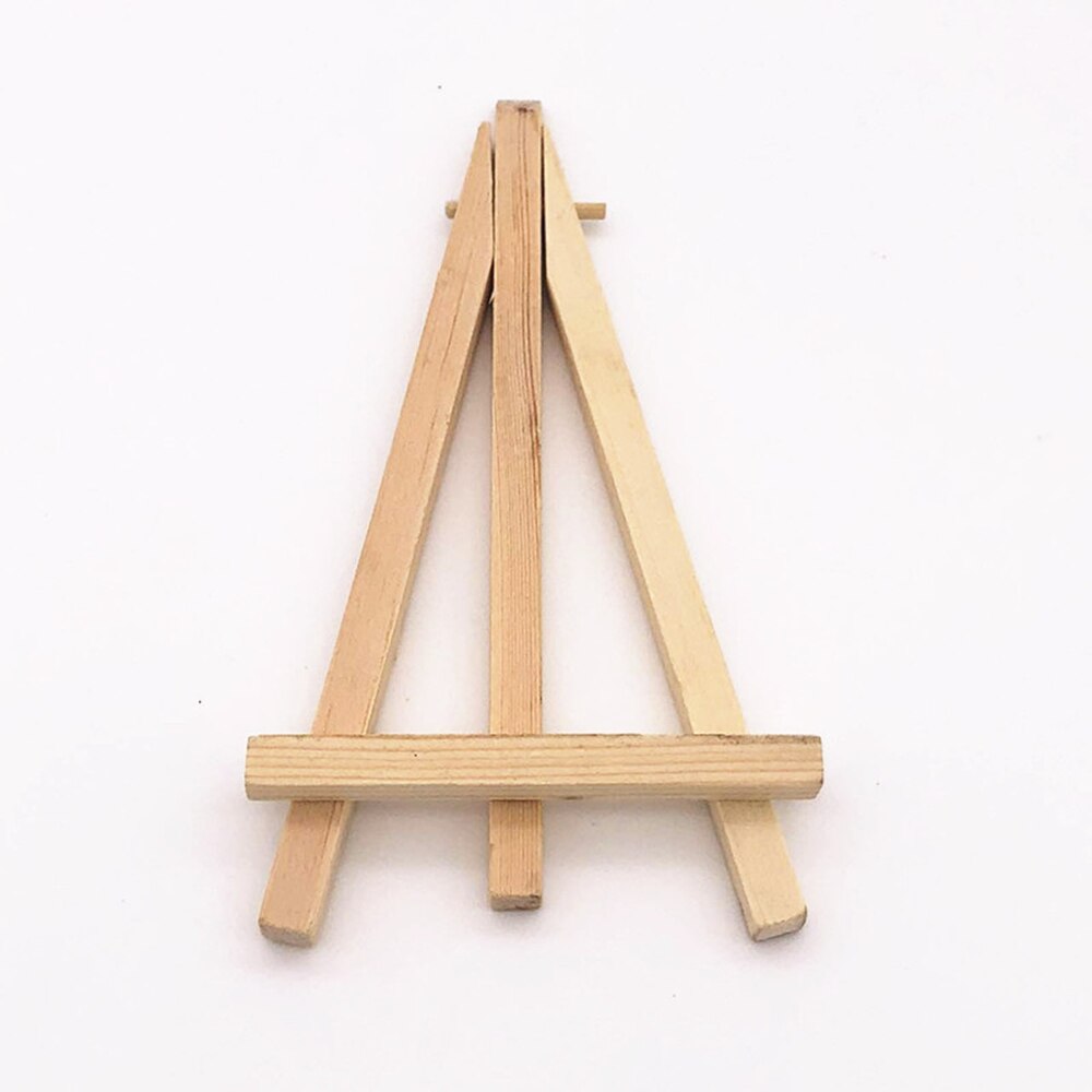 10Pcs 9x15cm Mini Wooden Easel Triangle Wood Wedding Table Card Stand Display Holder Children Painting Craft