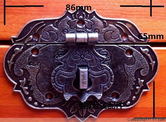 86-65mm medium doos antieke metalen gesp wijn lock panel doos gesp hangslot hasp