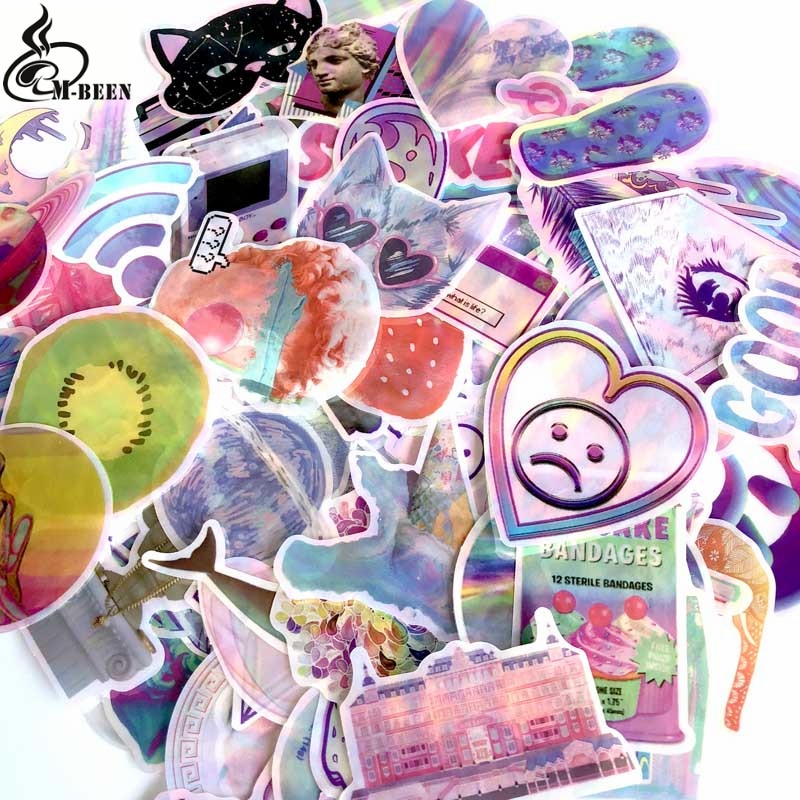 73 stks/partij Kleurrijke cartoon Regenboog stijl Stickers voor Koffer Skateboard Laptop Koelkast auto sticker Grappig Waterdichte PVC decals
