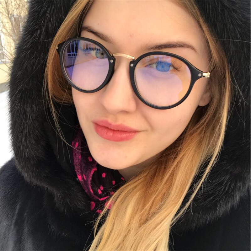 Gafas redondas transparentes con montura transparente para mujer, anteojos para miopía, montura de gafas para hombre, gafas ópticas contra rayos azules,