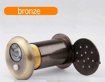 180 Graden Groothoek Deurbel Functie Kijkglas Veiligheid Deur Kijker Verborgen Glas Lens deur kijkers Hardware-instrumenten: bronze