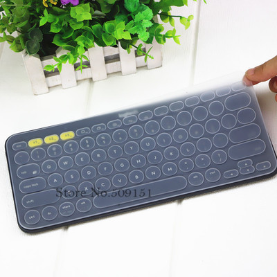 Silikone tastatur cover beskytter til logitech  k380 bluetooth multi-enheds tastatur vandtæt trådløs desktop støv hud film: Gennemsigtig