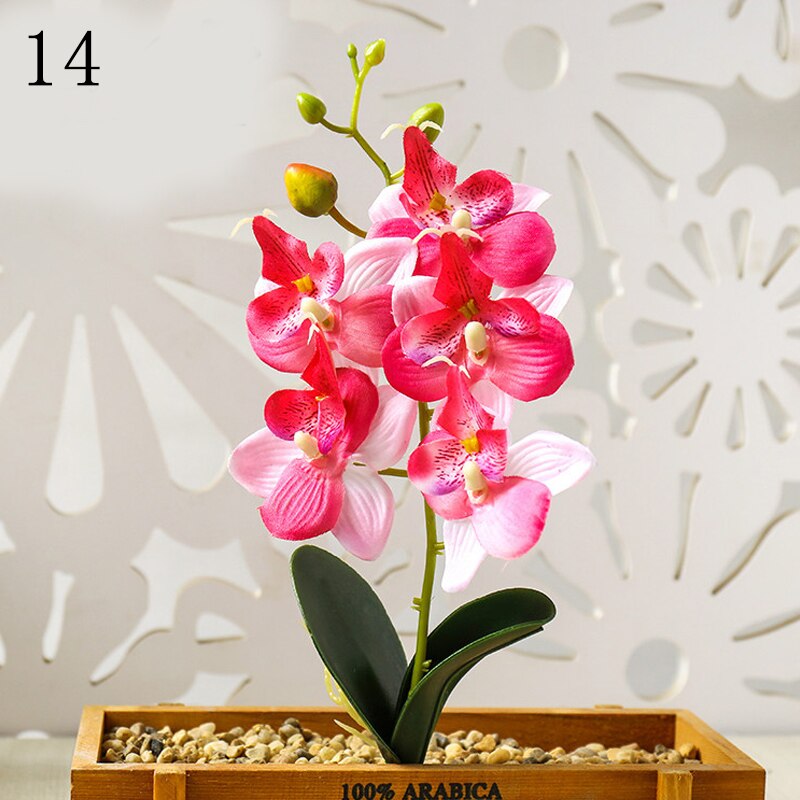 29cm de haut soie fleur artificielle papillon orchidée fleur d'orchidée pour nouvelle maison maison mariage Festival décor Simulation fleur: 14