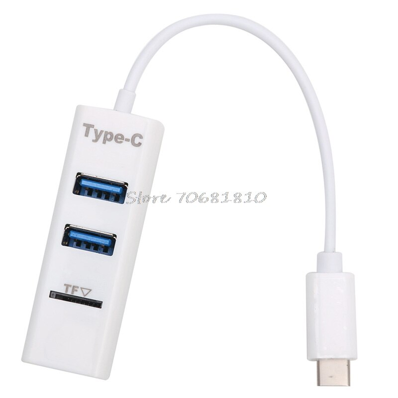 USB3.1 Type C Naar 3 Poorten USB3.0 Tf Microsd Kaart Hub Reader Adapter