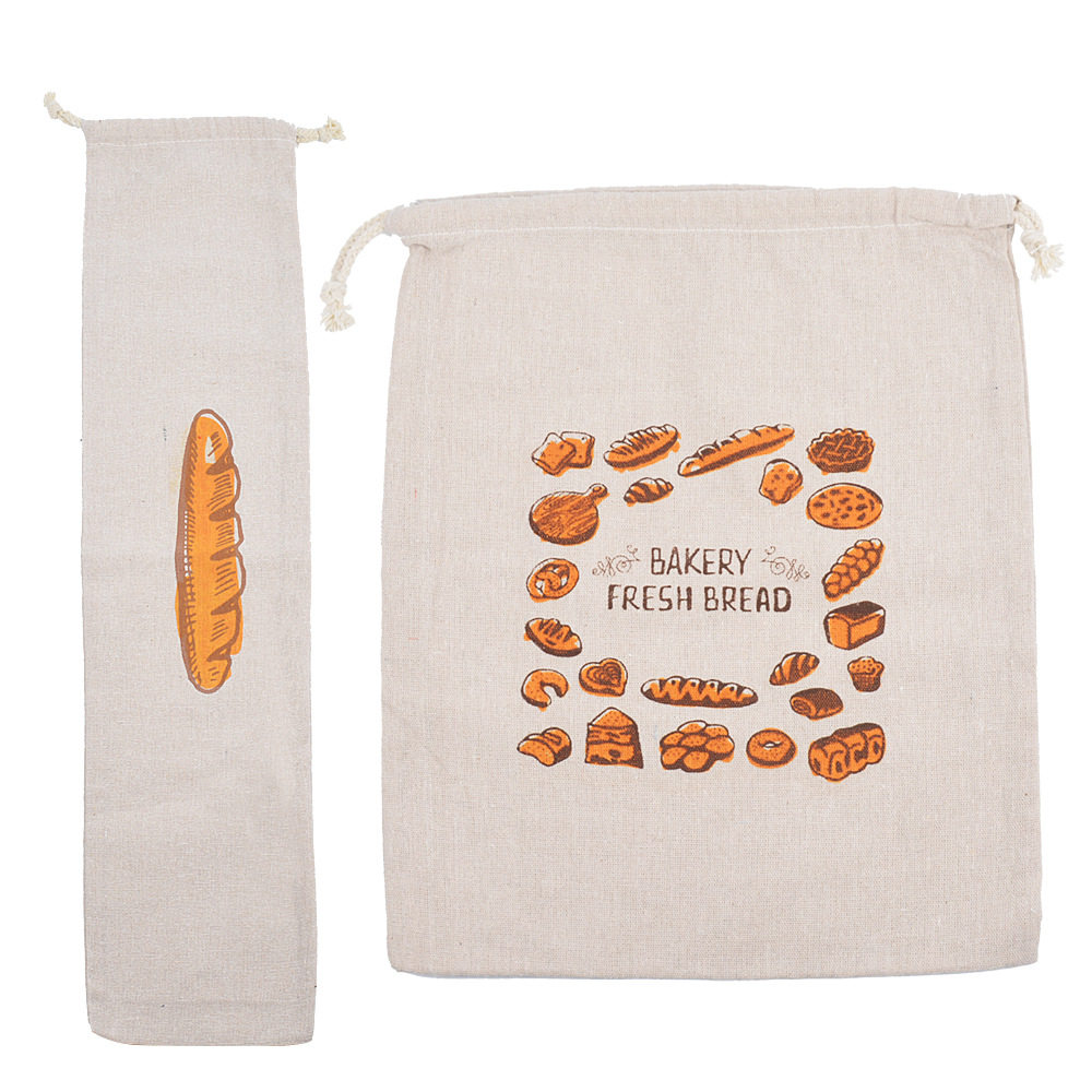 Bolsas reutilizables de lino con cordón para pan, organizador de cocina, gran almacenamiento lavable, accesorios de comida para el hogar, sin blanquear: Verde militar