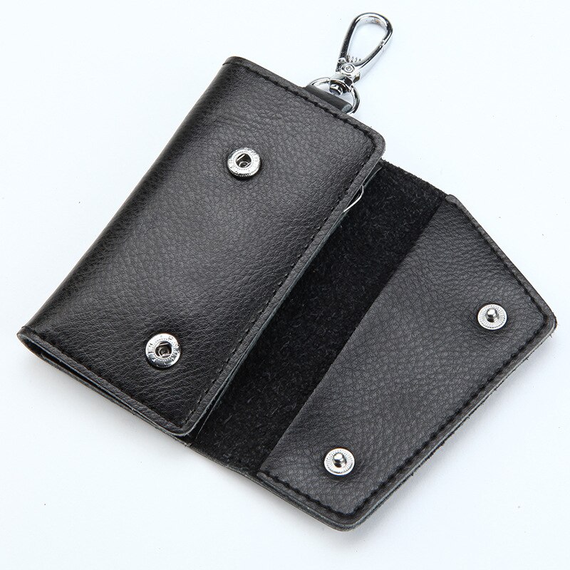 Genuine Leather Keychain Men Women Key Holder Organizer Pouch Cow Split Car  Key Wallet Housekeeper Key Case Mini Card Bag