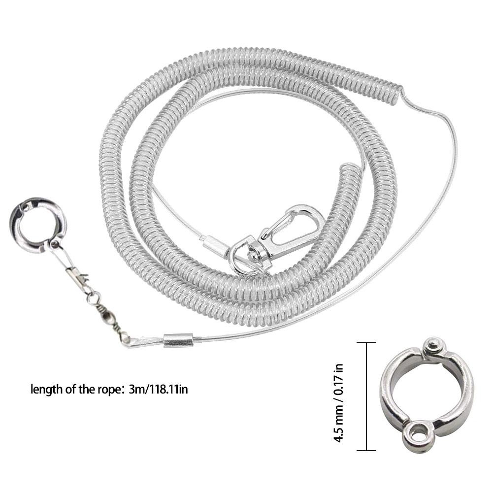 Correa Flexible para pájaros de 3M con anillo para la pierna, arnés ultraligero para loro, pájaro, antimordedura, cuerda de entrenamiento de vuelo al aire libre para Guacamayo, cacatúa