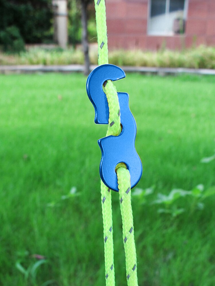 10 -teiliges set outdoor-campingzelt-fallschirmleinen-seilschnallen aus aluminiumlegierung, seilspanner, befestigungselemente, reisewerkzeug