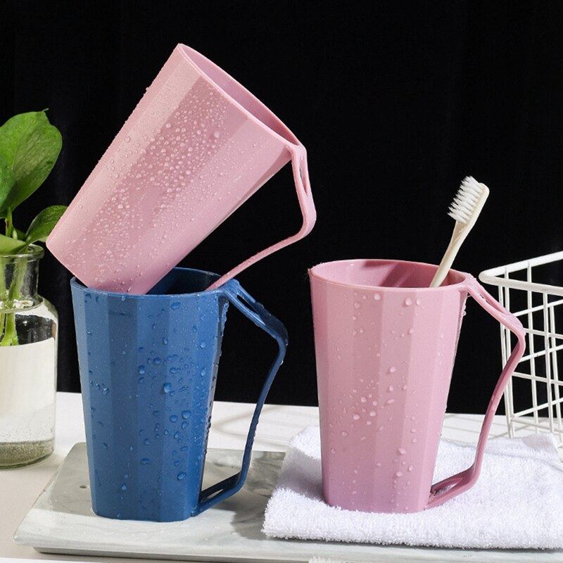 2 Stuks Van Paar Tandenborstel Cups Unbreakable Badkamer Glas Met Hartvormige Handvat Oz Badkamer Cup