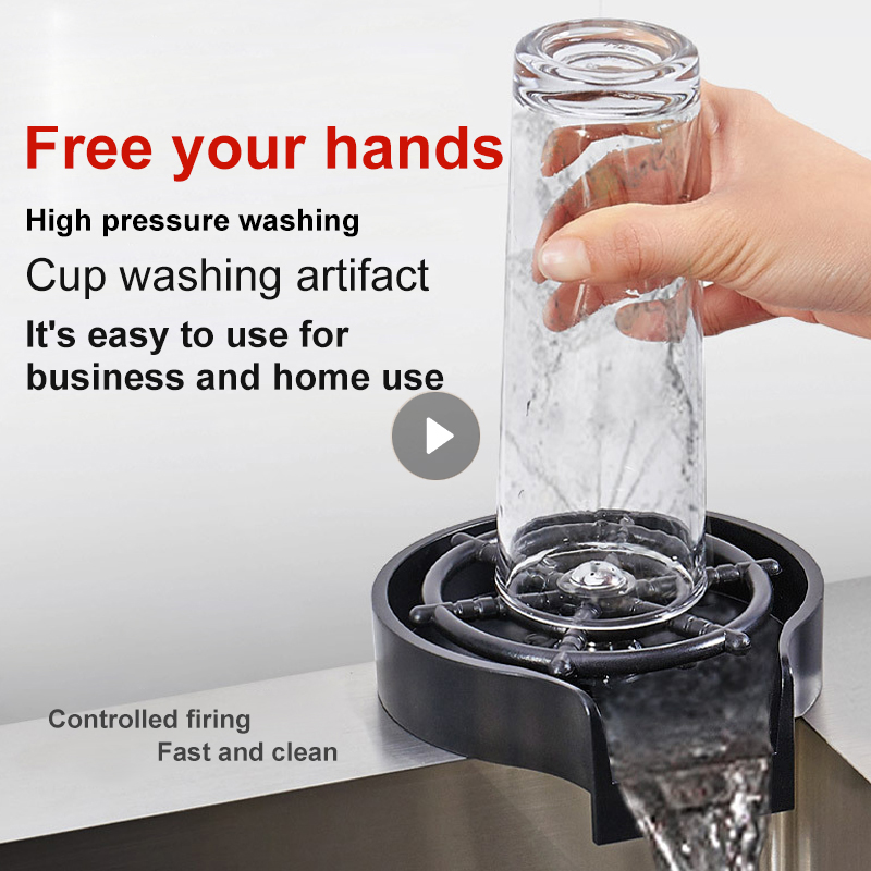 Faucet Glass Rinser For Kitchen Sink Automatic Cup Washer Bar Glass Rinser Coffee Pitcher Wash Cup Tool Kitchen Sink Accessories