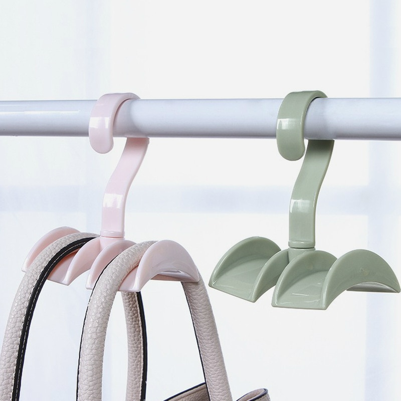 Rotation vêtements organisateur tige stockage cintre crochet sac à main suspendus support étagères crochet sac écharpe garde-robe vêtements sac à main stockage
