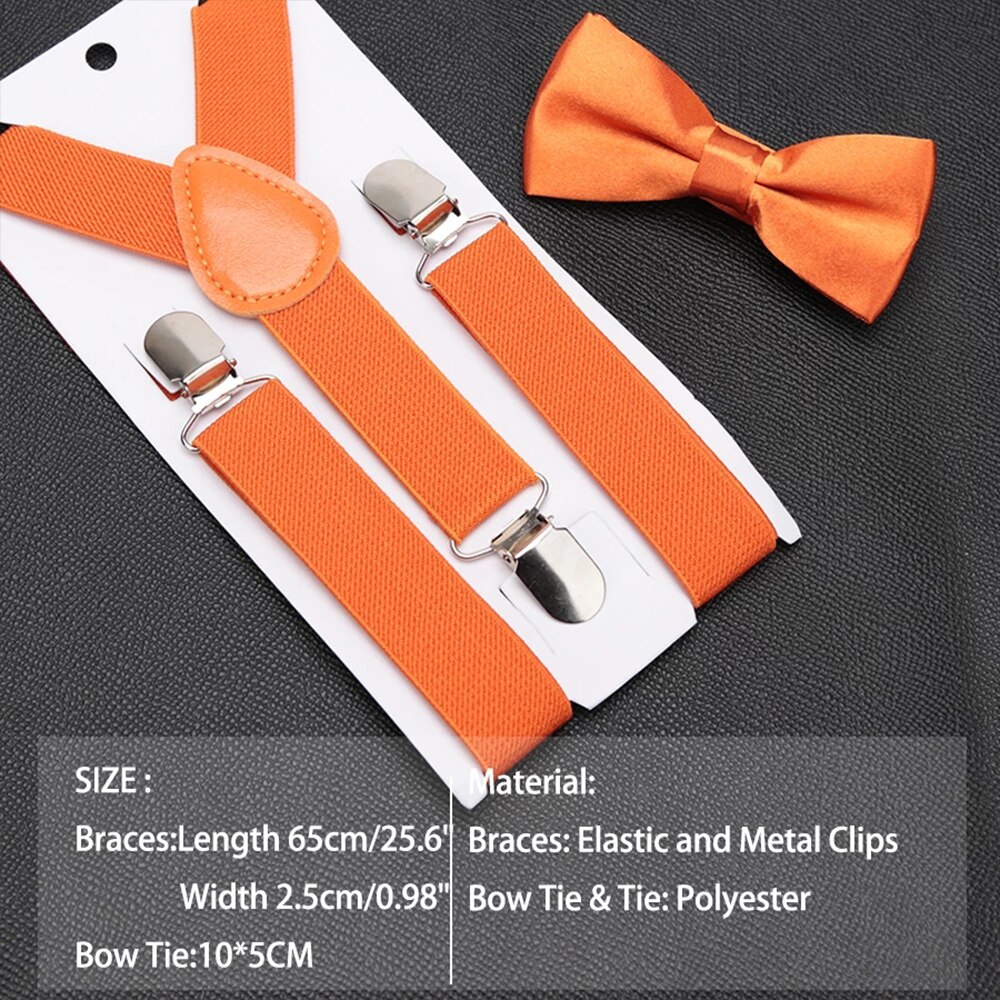 Kids Suspenders with Bowtie Children Bow Tie Set Boys Braces Girls Adjustable Suspenders Baby Wedding Ties Accessories