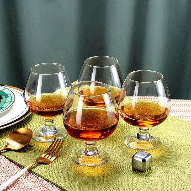 2/4 Pcs Brandy Glasses Clear Drinking Cups Crystal Small Lead-Free Wine Glass for Beer Liquor Wine Brandy Whiskey Bar Home Party