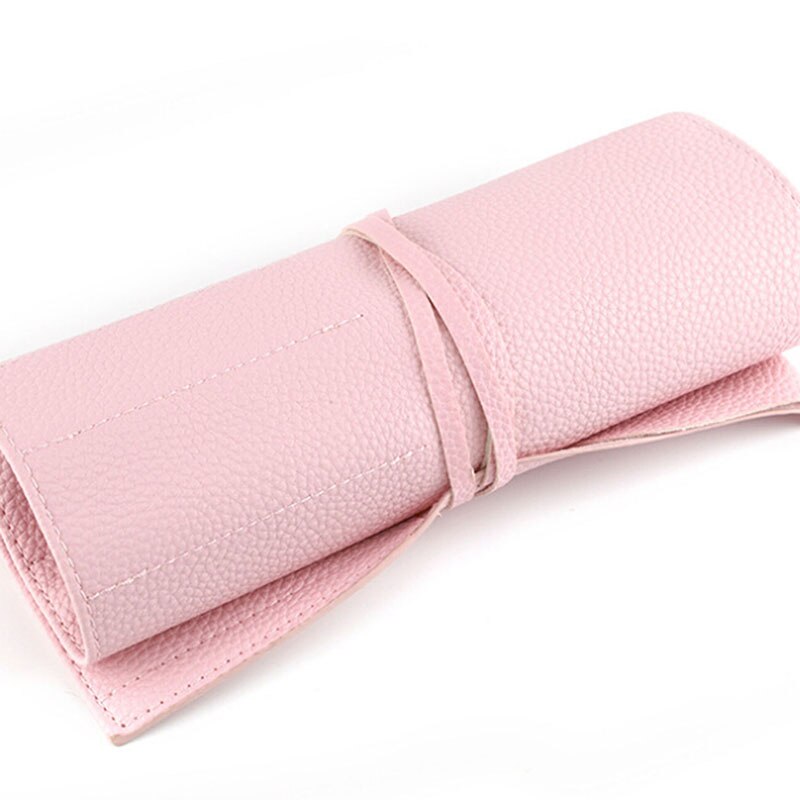 Make-uptas voor op Reis, PU-leer Cosmetische Tas met Grote Opening Draagbare Make-uptas met Grote Capaciteit Toilettas voor Vrouwen Meisjes ( Roze