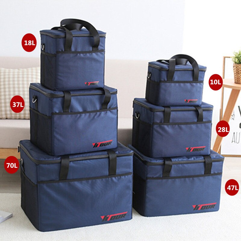 37L Extra Grote Geïsoleerde Koeltas Bier Picknick Voedsel Draagbare Ice Pack Lunch Tassen Voor Vrouwen Opslag Container Koelbox