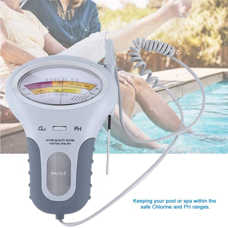 Draagbare 2In 1 Water Ph CL2 Chloor Tester Level Meter Voor Zwembad Spa Tubs