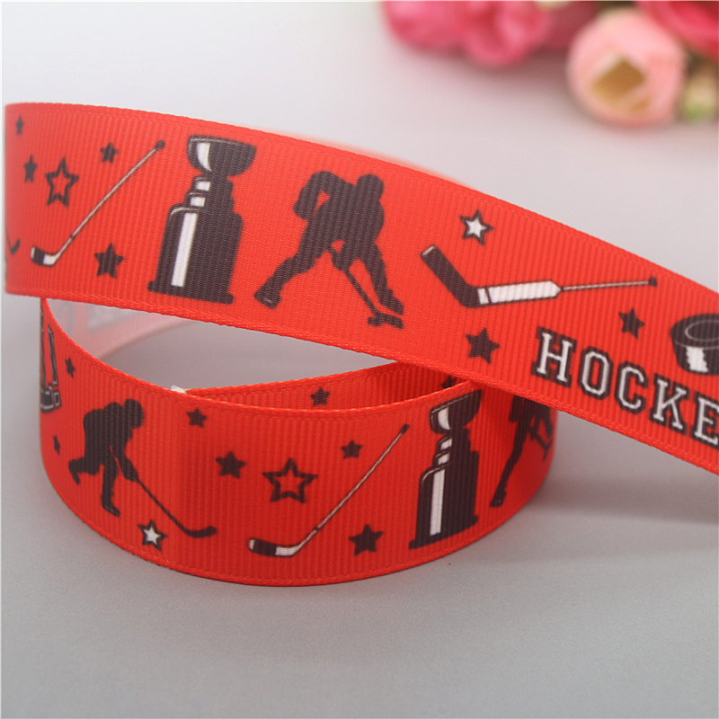 DUWES 50yards Hockey Printed Grosgrain Ribbon Accessories Material Headwear Decoration DIY Sewing Craft D1990: Antique Copper / XL