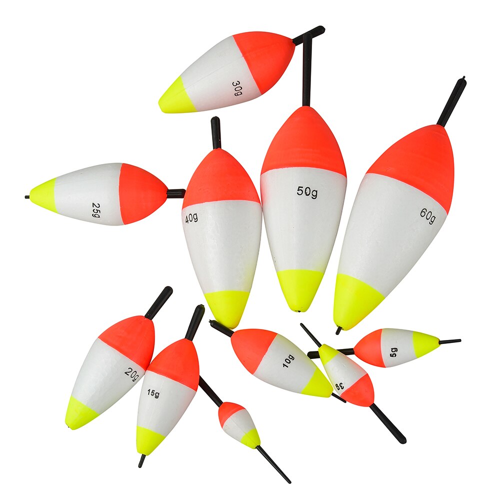 10pcs/lot Floating 1g-60g Foam Fishing Float Buoyancy Buoy Tube Foam Float Boia Flotador Bobber Fishing Stick for Fishing Tackle
