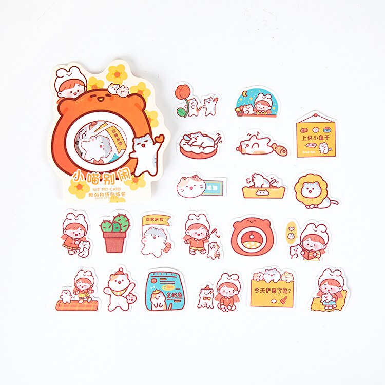 40 stuks/pak konijnengroep briefpapier stickers afdichtingslabel reissticker scrapbook dagboek planner albums decoraties doe-het-zelf: En
