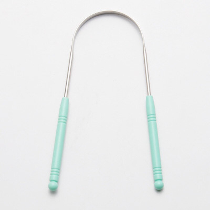 Stainless Steel Tongue Scraper with Portable Travel Case U Shape Tongue Cleaner Oral Tongue Brush for Adult Fresh Breath: Linght green