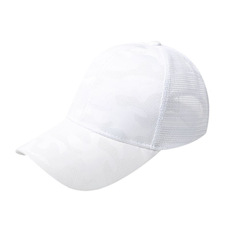 Boné de beisebol, chapéu de baseball com traseira, para mulheres, chapéu de hip hop, chapéu de malha para o verão: White