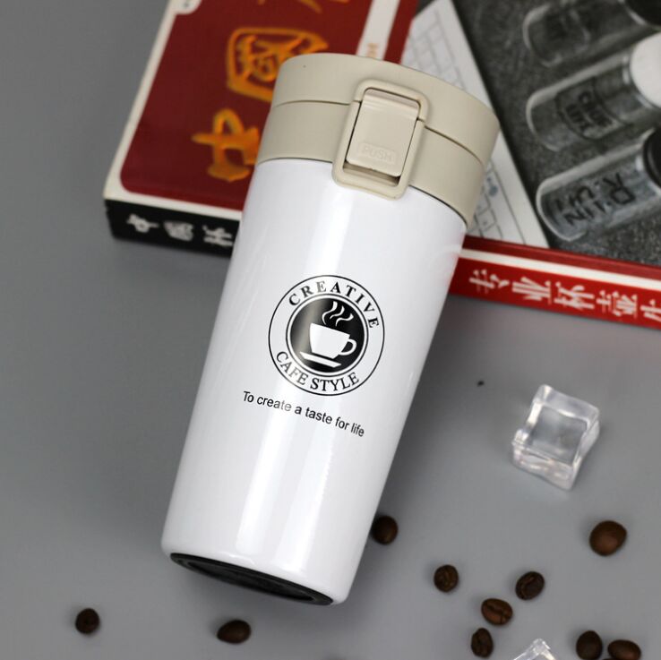Premium Reizen Koffie Mok Rvs Thermos Tumbler Kopjes Thermoskan Thermo Water Fles Thee Mok Thermocup: White