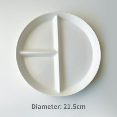 Ladycc Koreaanse Matte Ronde Eettafel Plaat Keramische Drie Raster Plaat Fruit Ontbijt Platte Plaat Kinderen Eetkamer Plaat: D