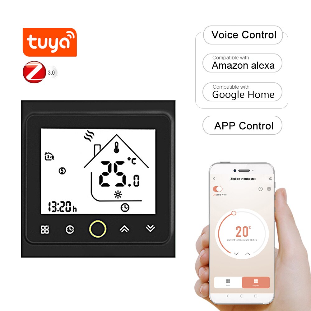 Termostato inteligente wifi para el hogar, controlador de temperatura de suelo, Control por aplicación, Compatible con Alexa, Google Home, calefacción por agua