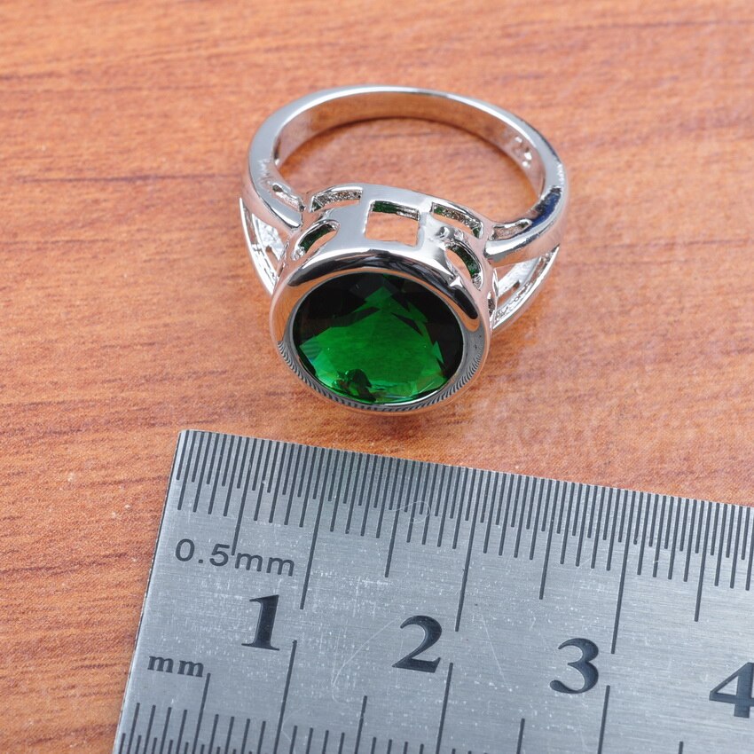 Bruids Bruiloft Sieraden Sets Oorbellen En Ketting Set Voor Vrouwen Kostuum Groen Zirconia Ronde Accessoires Js0370