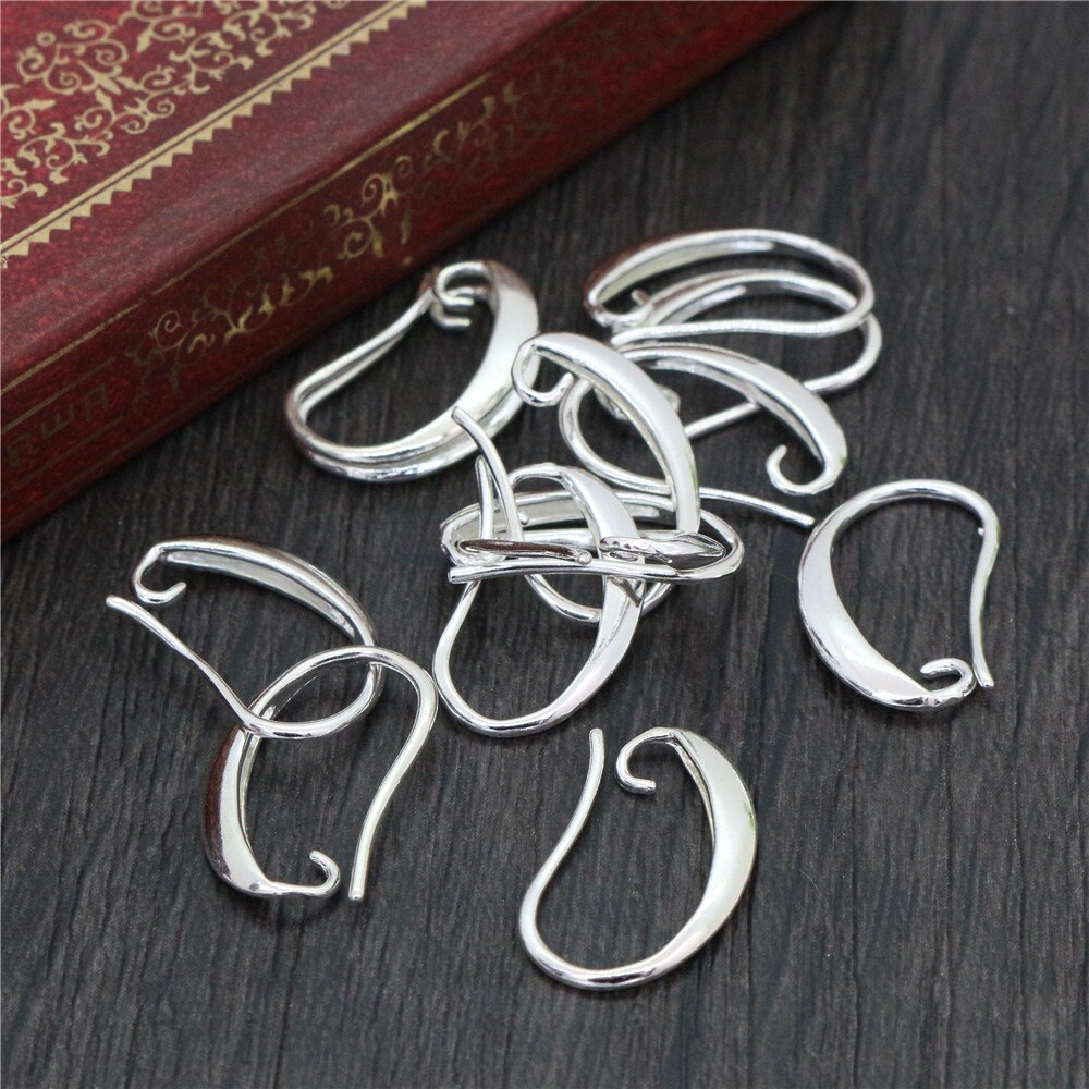 13 x 19mm 20 stk klassisk 7 farger belagt diy ørering funn øreringer lås kroker beslag diy smykker lage tilbehør: Sølv