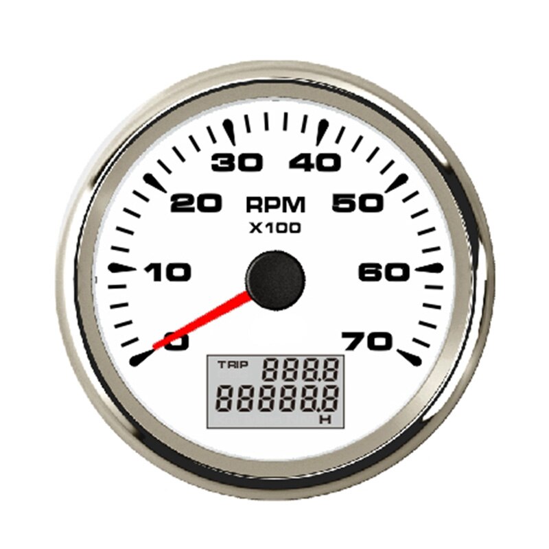 85mm Boat Tachometer Sensor with LCD Hourmeter 6000 RPM for Diesel Gasoline Engine Marine Car Tacho Meter 7 Color Backlight: 7K-WS
