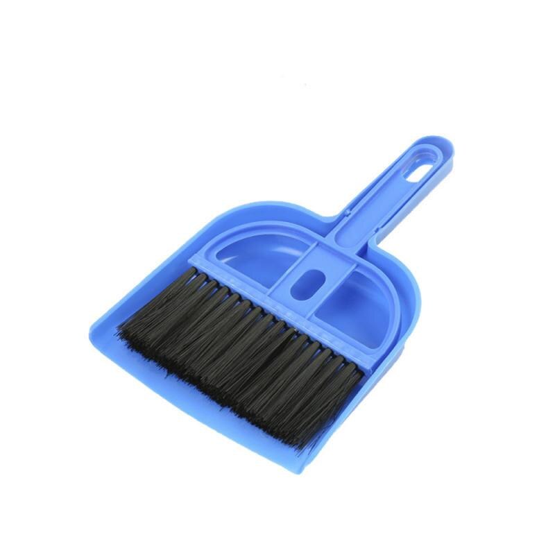 Mini desktop escova de limpeza varredura durável teclado para varredura de plástico conjunto de duas peças com pequena vassoura poeira casa jardim acessório: blue 1set