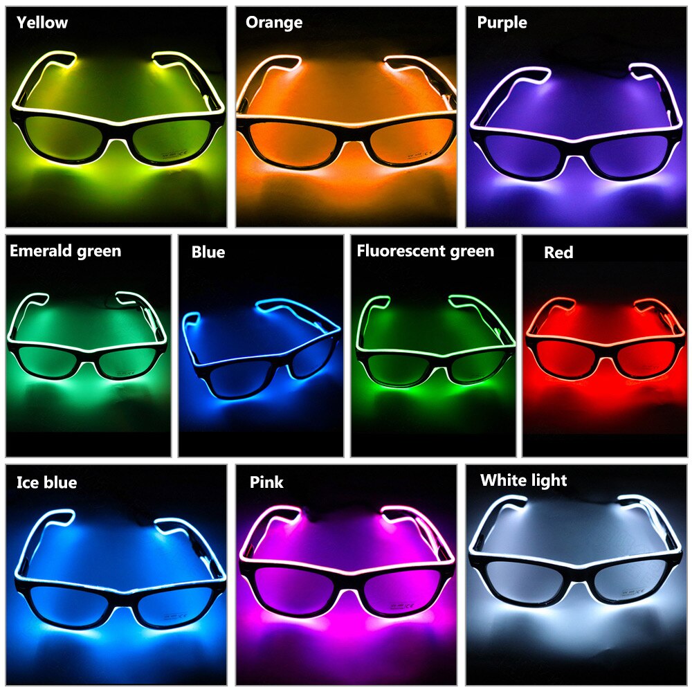 LED Glasses Flash Luminous Blind Eyewear Sound Control Cold Light Eye Blinking Glowing Glasses Carnival Dance Bar Party Xmas Toy