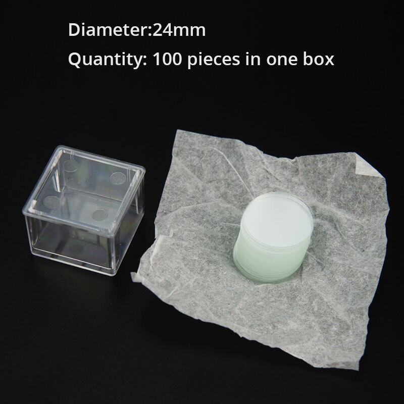 20/28mm runda blanka objektglas för mikroskopglas täckglas objektglas täckglas tjocklek 0.13 - 0.17mm 100 st objektglas för mikroskop: 24mm