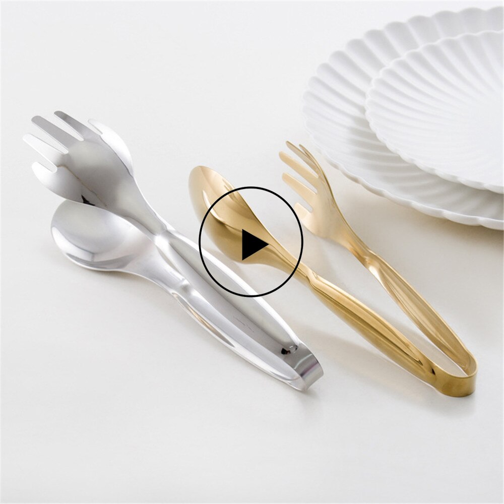 Mattång i rostfritt stål guld sliver köksredskap buffé matlagningsverktyg bbq clips bröd biff tång klämma kökstillbehör