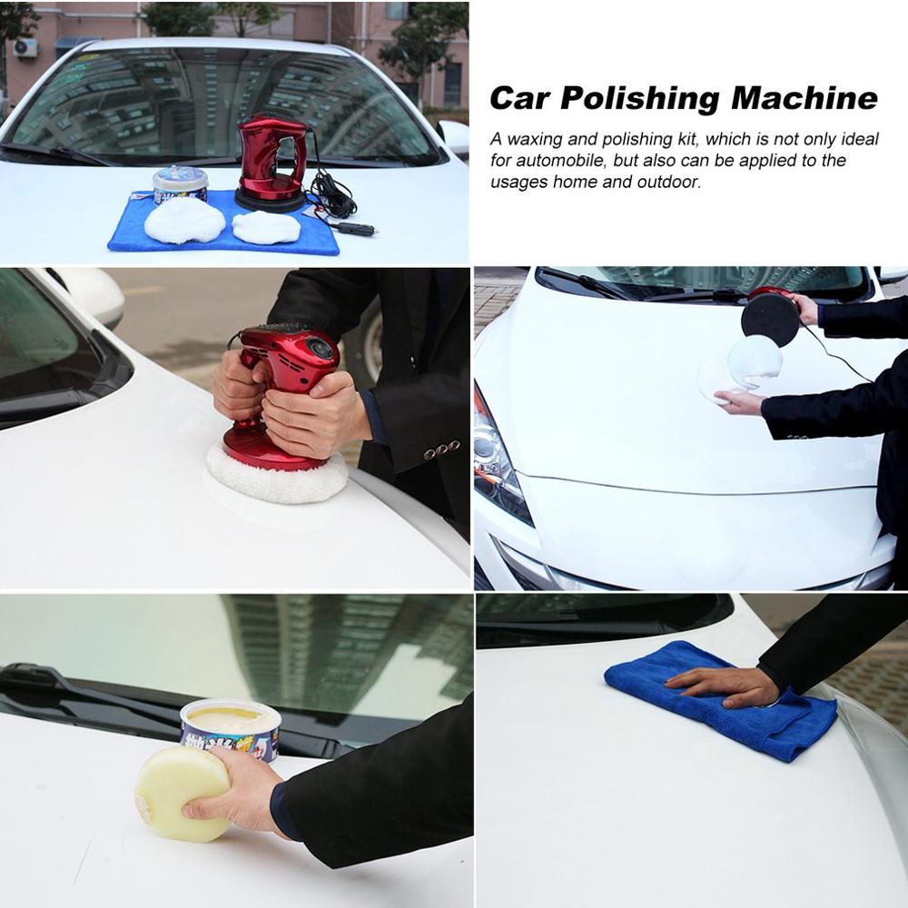 Electric Sander 12V Portable Auto Vehicle Polisher Car Polishing Machine Waxed Buffer Waxer Cleaner Tools Kit