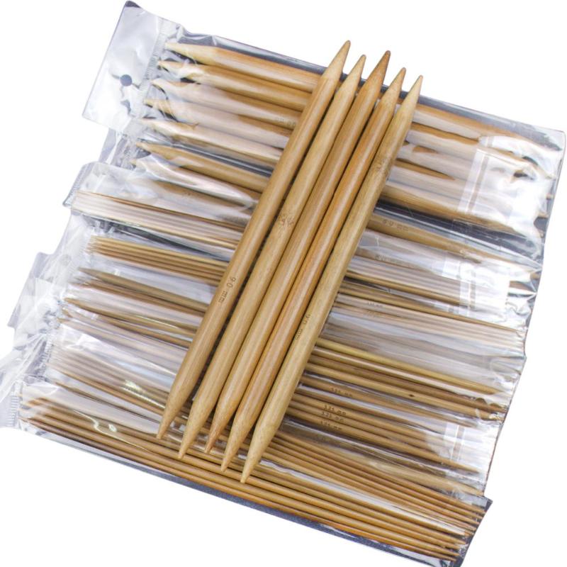 75 Stks/set Dubbele Puntige Bamboe Haaknaalden 15 Maten 20Cm Bamboe Breinaalden Craft Knit Gereedschap Trui Knit Weave tool Set