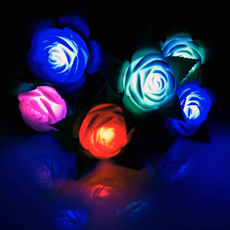 Luminous Toy Glow in the Dark Simulated Rose Nightlight with Branch and Leaves Love Prop Valentine&#39;s Day for Girl Friend