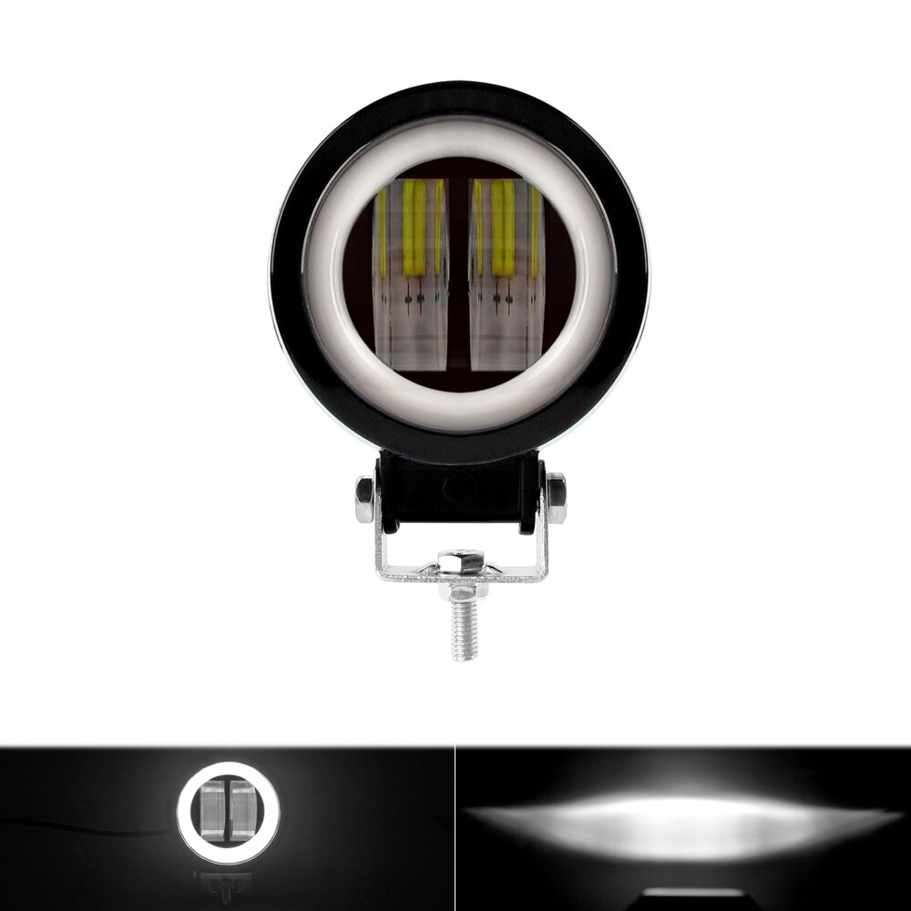 3 Inch Angel Eyes Led Work Light 12V 24V For Car DRL Halo 4x4 Offroad Motorcycle Bicycle ATV SUV Truck Working Driving Lights: Round White x1