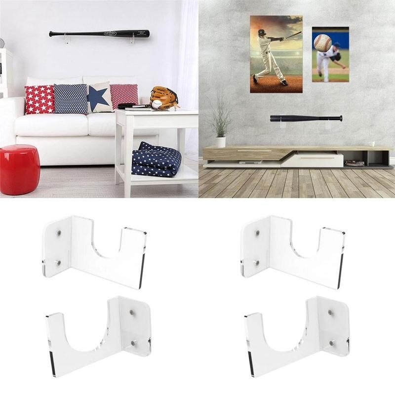 Soporte de pared de bate de béisbol para pantalla Horizontal resistente se adapta a cualquier soporte pelota de béisbol incluida) o (Hardware de Softball acrílico L5H5