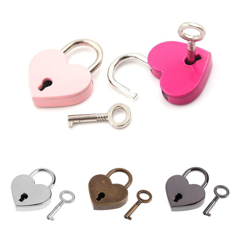 1Pc Heart Shape Metal Mini Padlock Bag Suitcase Lu – Grandado
