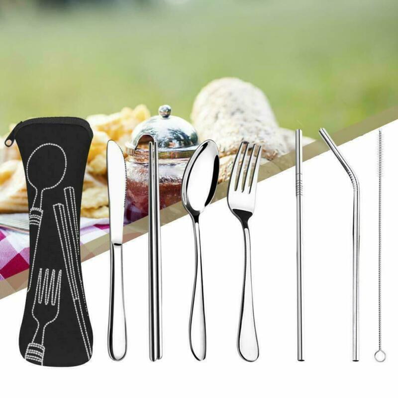 Servis set rostfritt stål servis med vete halm handtag kniv gaffel sked middag set kök servis