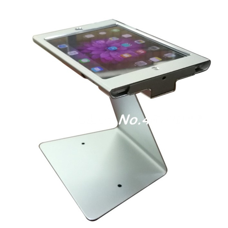 for mini ipad desktop kiosk POS stand with secure lock reversible specialized frame display support on desk/ table / countertop