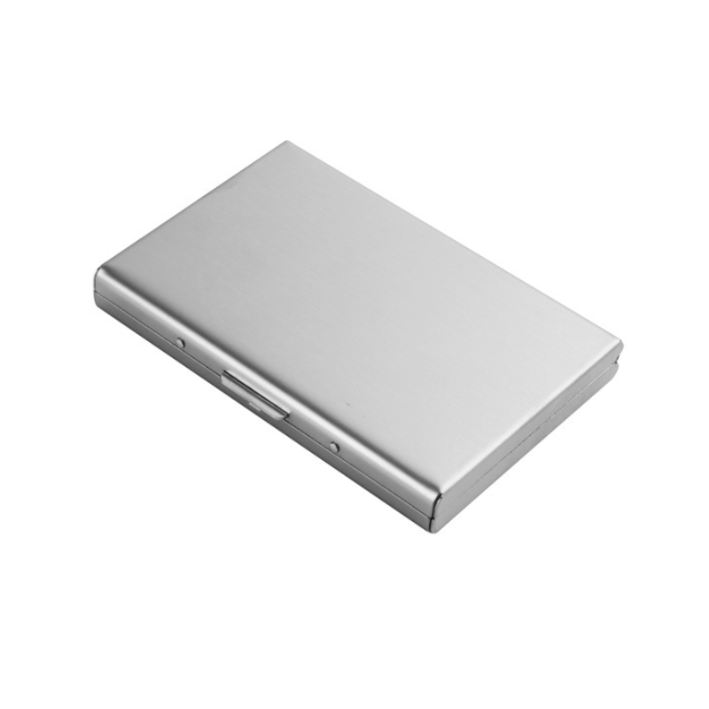 Exquisite Aluminum Antimagnetic Card Holder Women Men Metal Credit Card Business Card Holders Simple Purse Wallet: Dark Grey