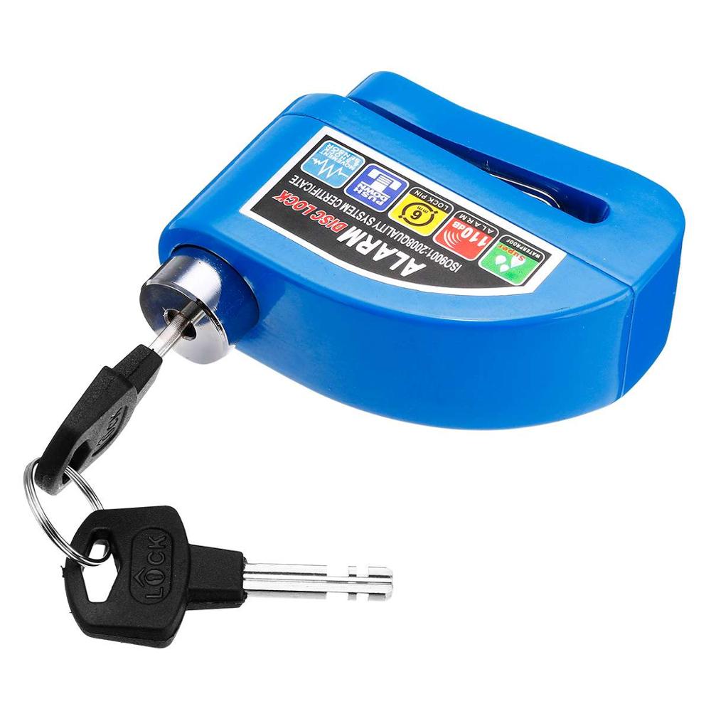 Motorcycle Alarm Lock Motorbike Anti-theft Alarm Wheel Disc Brake Security Safety Siren Lock: blue