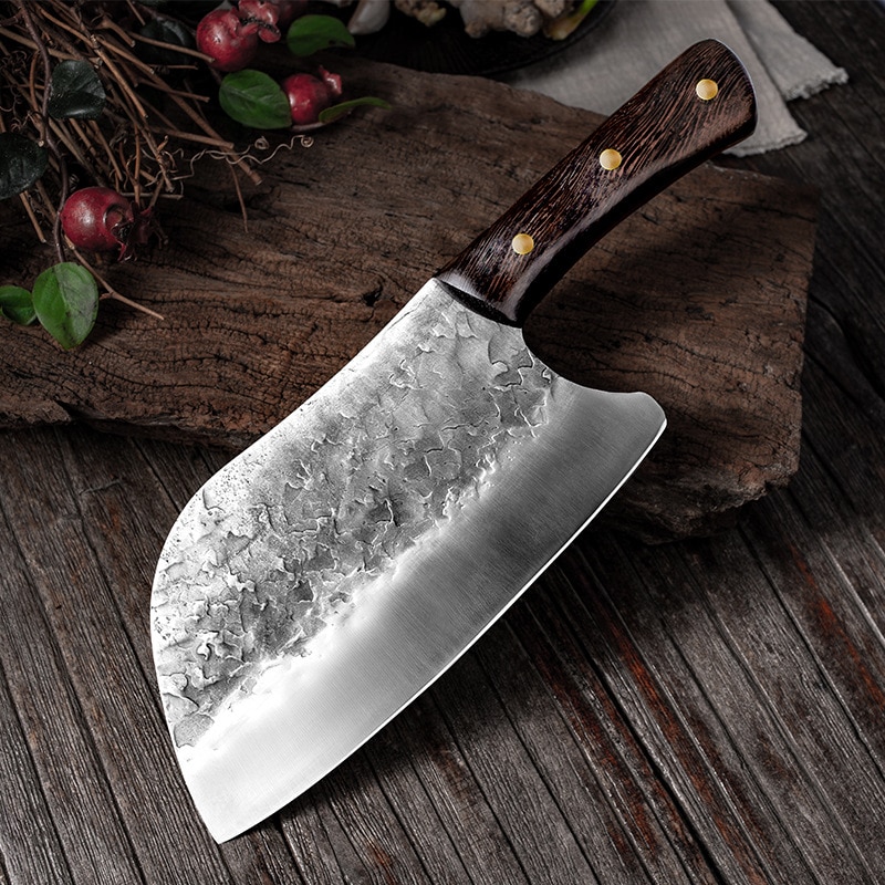 Stainless Steel Handmade Forged Kitchen Knives Meat Cleaver Vegetable Chopper Kitchen Chopping Knife Cutter: Default Title