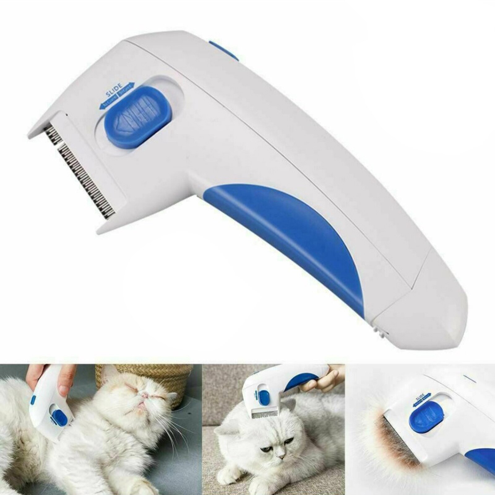 Electric Flea Comb for Dogs & Cats Pet Brush Anti Tick Control